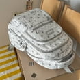 thumbnail image 5 of CXKKK Large Capacity Laptop Backpack, Casual School Travel Daypack with Multiple Zipper Compartments Side Pockets & Star Print, Gray, 5 of 7