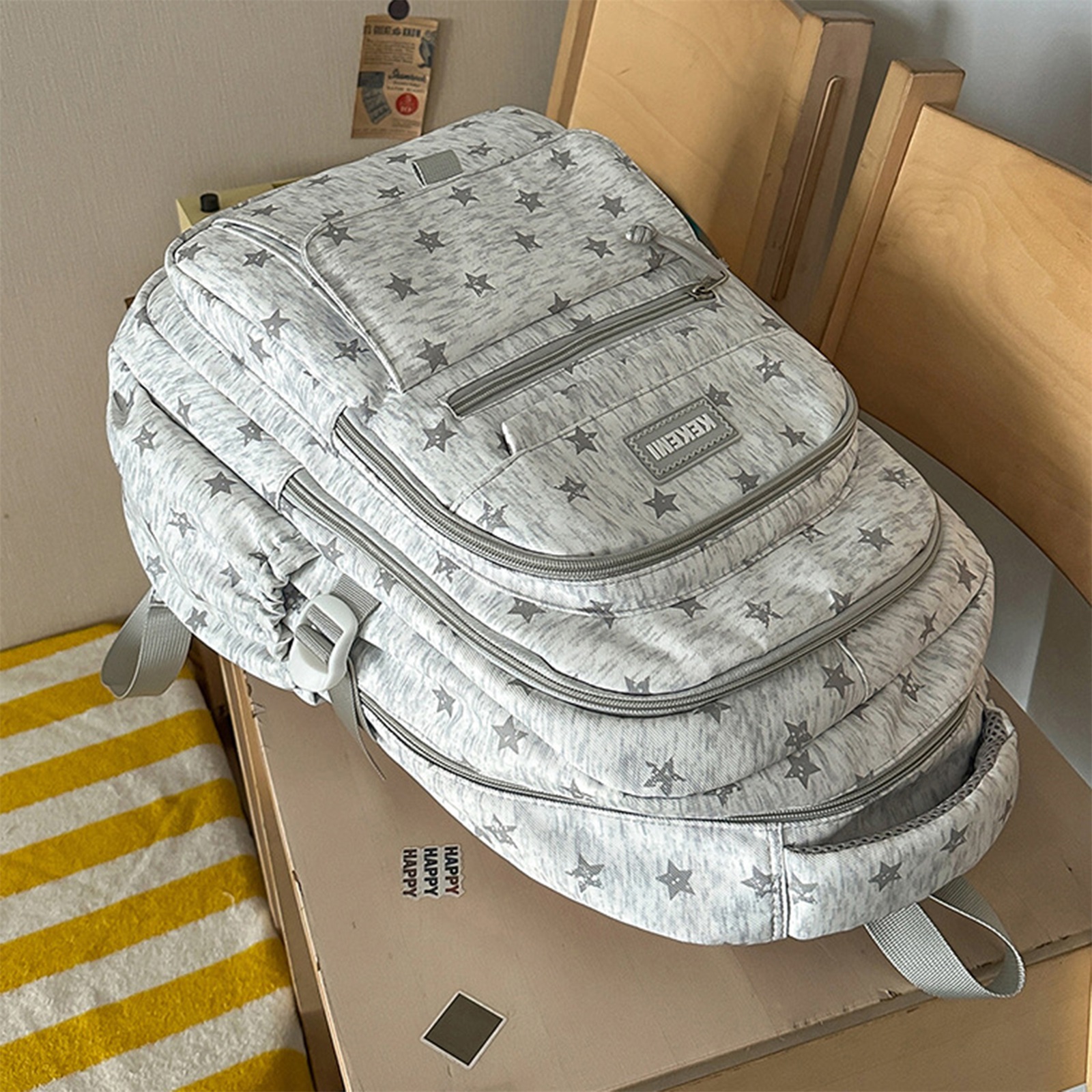 Mochila escolar para niños y niñas, para primaria y secundaria, para edades de 6 a 14 (gris claro) 5