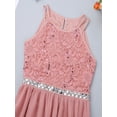 thumbnail image 4 of YiZYiF Girls Sleeveless Sequined Birthday Party Dress Shimmery Floral Lace Princess Dress,Sizes 6-16, 4 of 7
