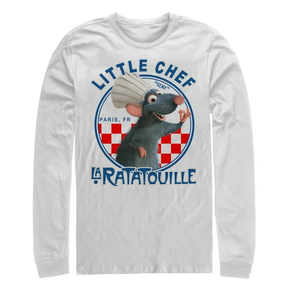 Men's Ratatouille Little Chef Remy Circle  Long Sleeve Shirt White Small