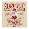thumbnail image 2 of Ambesonne San Diego Shower Curtain, California Surf Vintage, 69"Wx70"L, Beige Maroon and White, 2 of 4