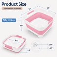 thumbnail image 2 of Collapsible Dish Basin with Drain Plug, 2.4 Gal 9L Foldable Wash Basin, Portable Sink Tub for Kitchen, Camping, RV, Vegetable Washing and Beverage Tub, Gray, 2 of 7
