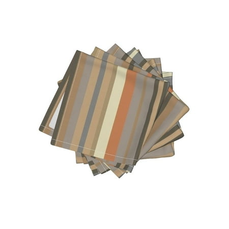 - Cocktail Napkins Fireside Winter Snuggle Stripe Plaid Warm Set of 4