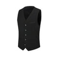 thumbnail image 2 of Men's Business Slim Formal Vest Plain Breasted Suit Waistcoat, 2 of 5