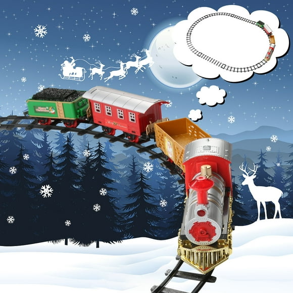 EGNMCR Train Toys for Boys Girls Toy Train Set Christmas Train Set Railway Tracks Battery Operated Toys Train Kid Gifts for Kids