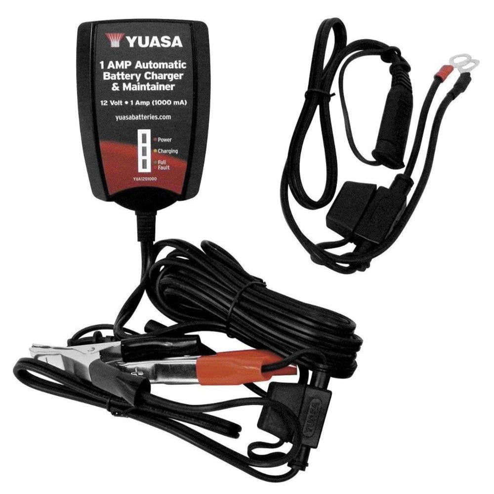 1 Amp Automatic Battery Charger and Maintainer Yuasa 12 Volt YUA1201000 