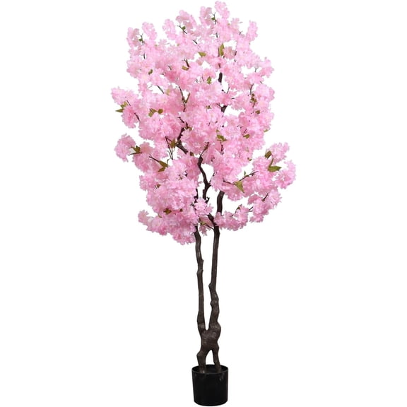 6FT Pink Faux Cherry Blossoms Tree Artificial Cherry Blossom Tree  for Home Decor