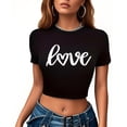thumbnail image 4 of Plebaso T-Shirts Graphiques Courts pour Femmes Manches Courtes Imprimé Slim Col Rond T-Shirts d'Été Décontractés pour Femmes, 4 of 5