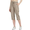 thumbnail image 4 of liyiyiyia Women Hiking Cargo Capris Pants Loose Fit Quick Dry Fishing Pants Casual Elastic Waist Lightweight Capri for Outdoor Travel, 4 of 7
