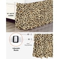 thumbnail image 3 of Leopard Wrap Around Bed Skirts for Queen Bed 18" Drop, Bed Skirt with Adjustable Elastic Belt Dust Ruffle Bed Valance for Bedroom Hotel Luxury Brown Animals Art Modern Farmhouse Bed Frame Cover, 3 of 7