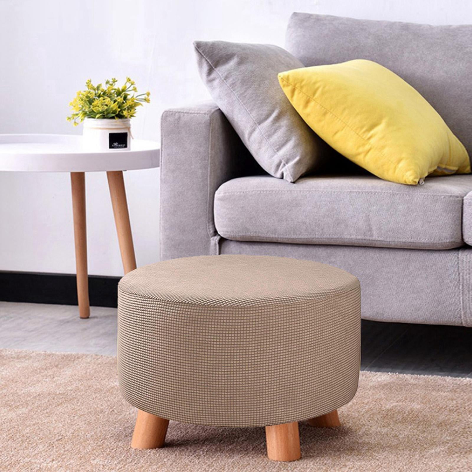 Housse Extensible Pour Pouf Rond - Protection Et Déco Bleu Sarcelle