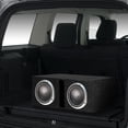 thumbnail image 4 of Q Power QBASS Cajas duales para subwoofer de audio para automóvil de material MDF resistente de 12 pulgadas con ventilación de puerto de ranura compartida y diseño de cámara dual, carbón, 4 of 5