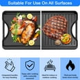 thumbnail image 2 of Uscover 20 x 10.5 Inch Reversible Cast Iron Grill/Griddle with Handles, Non-Stick Double Play Griddle Pan,Double Burner Cookware for Stovetop,Gas Grills,Oven,Camping,Outdoor,Campfire, 2 of 11
