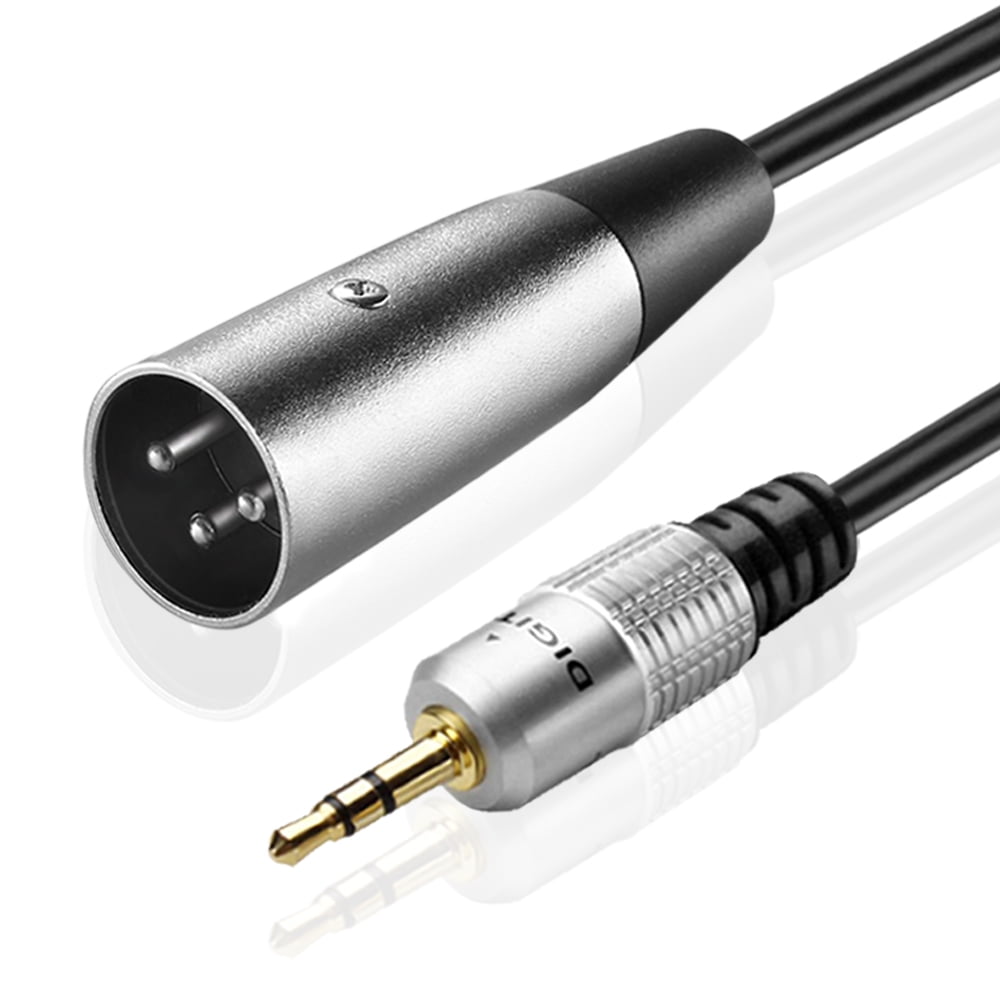 Premium 3.5mm (1/8 Inch) TRS to XLR to Male Mono Microphone Adapter Cable (6FT) - 3.5mm Male to XLR Female, XLR to Auxiliary AUX Headphone Audio Jack Plug Converter Wire Cord