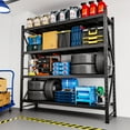 thumbnail image 6 of AUHUP 4-Tier Garage Storage Shelves 5000LBS Heavy Duty Metal Shelving 71" W Shelving Unit for Warehouse,Basement Industrial,Commercial Utility Rack Shelf, Black, 6 of 9