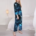 thumbnail image 3 of Rateoe Celestial Ram Night Sky Pattern Womens Pajamas Set Long Sleeve Sleepwear Button Down Nightwear Soft Cotton Pj Lounge Sets-, 3 of 7