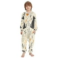 thumbnail image 2 of Soft Big Kids Onesie Pajamas Cozy Loose-Fit Jumpsuits for kids with Pockets for Christmas Lounge & Play White Cat and Black Cat, 2 of 8