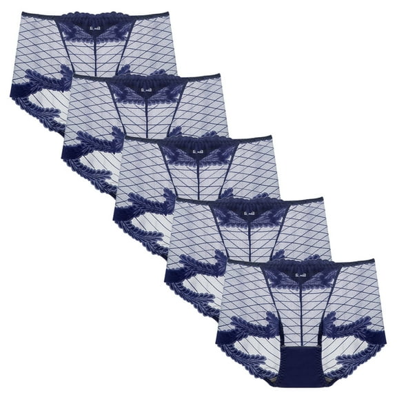 Bigersell Cotton Underwear Women Clearance Womens Underwear Seamless Panty Style P-1284 Polyester Bikini Panties Ladies Thong Briefs High Waist Women's Bikini Panties Navy XL