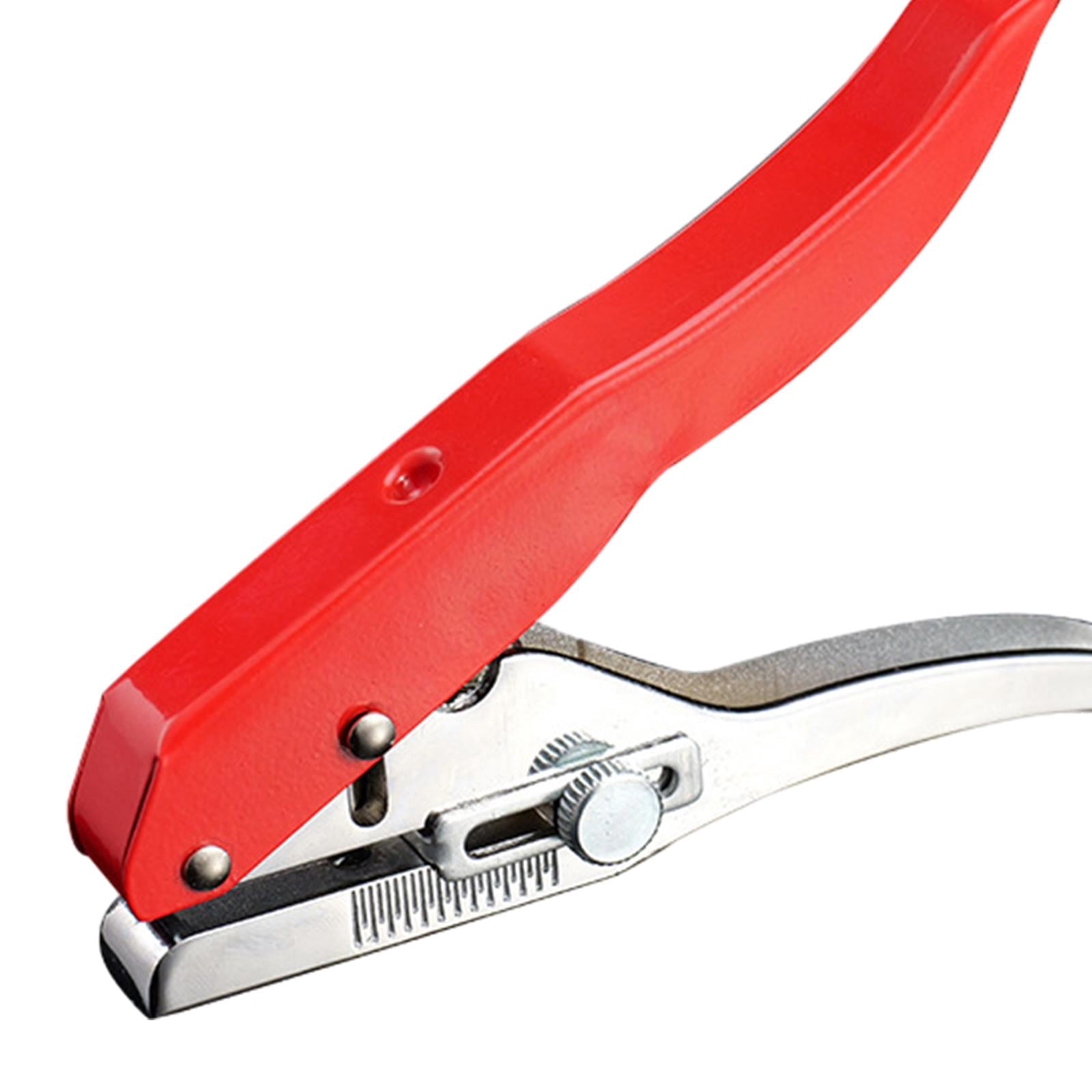 Hole Punch, Paper Hole Puncher with Scale Adjustable 8mm Hole Punching Pliers Edge Banding Punching Pliers for Label PVC Card