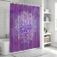 thumbnail image 5 of Boho Floral Shower Curtain Set - 72" x 78" Washable Bathtub Curtain with 12 Hooks, Purple Flowers Vintage Bohemian Watercolor Waterproof Fabric Stall Shower Curtains for Bathroom/Bathtub Décor, 5 of 6