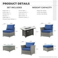 thumbnail image 2 of Vcatnet Patio Furniture Sets with 42" Fire Pit Table 13 Pieces Sectional Sofa All Weather PE Rattan Wicker Conversation Set with Ottoman for Porch, Backyard, Navy Blue, 2 of 10