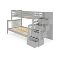 thumbnail image 5 of Bedz King Stairway Bunk Beds Twin over Full with 4 Drawers in the Steps, Gray, 5 of 9