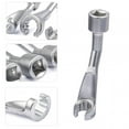 thumbnail image 6 of simhoa Fuel Line Socket Wrench L Shaped Socket Wrench Pipe Wrench Hand Tools Open Socket Wrench 1/2 Nut Wrench Opening Socket 17mm, 6 of 10