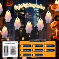 thumbnail image 2 of Clearance Hotyverty 10 Pack Halloween String Lights, Light Up Ghost Decoration with Remote Control String Lights,Halloweens Party Decoration Indoor Porches Yards Gardens Lawn, 2 of 7