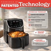Gourmia 7 Qt Air Fryer, 12 Presets, Digital Display, FryForce 360°, Large Capacity, Black