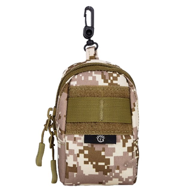 Wosthever Bolsa adjunta pequeña bolsa colgante enganchable al aire libre bolso de nailon teléfono móvil cigarrillos paquete multifunción Escalada camuflaje marrón