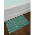 thumbnail image 2 of Moroccan Bath Mat, Vintage Look Repetitive Geometry Inspired Art, Plush Bathroom Decor Mat with Non Slip Backing, 29.5" X 17.5", Sky Blue Reseda Green, by Ambesonne, 2 of 2