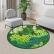 thumbnail image 5 of Fiudx Alfombra Redonda de Musgo Verde, Imitación Suave, Base de Goma Antideslizante, Acogedora Decoración para Dormitorio y Sala de Estar, Versátil para Balcón, Guardería y Oficina, 80 Cm., 5 of 6