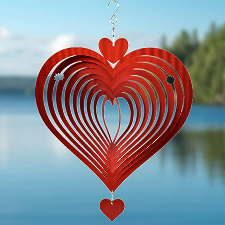 Love Heart Shape Wind Chime Decorative Charming Hanging Windchime