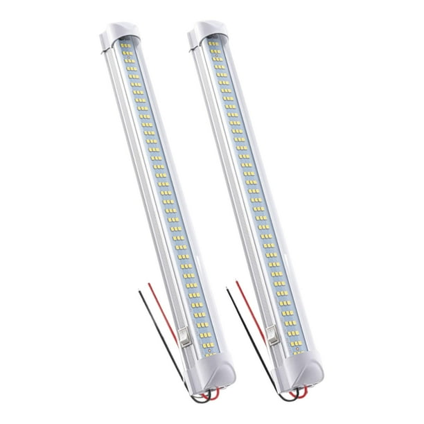 2 de luz para camiones y autocaravanas con base de aluminio y 108 LED. Iluminación interior universal ligera para vehículos comerciales.