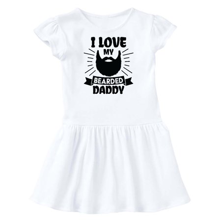 

Inktastic I Love My Bearded Daddy with Beard Silhouette Gift Toddler Girl Dress