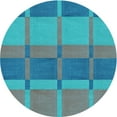 thumbnail image 1 of Ahgly Company Machine Washable Indoor Round Transitional Bright Turquoise Blue Area Rugs, 6' Round, 1 of 7