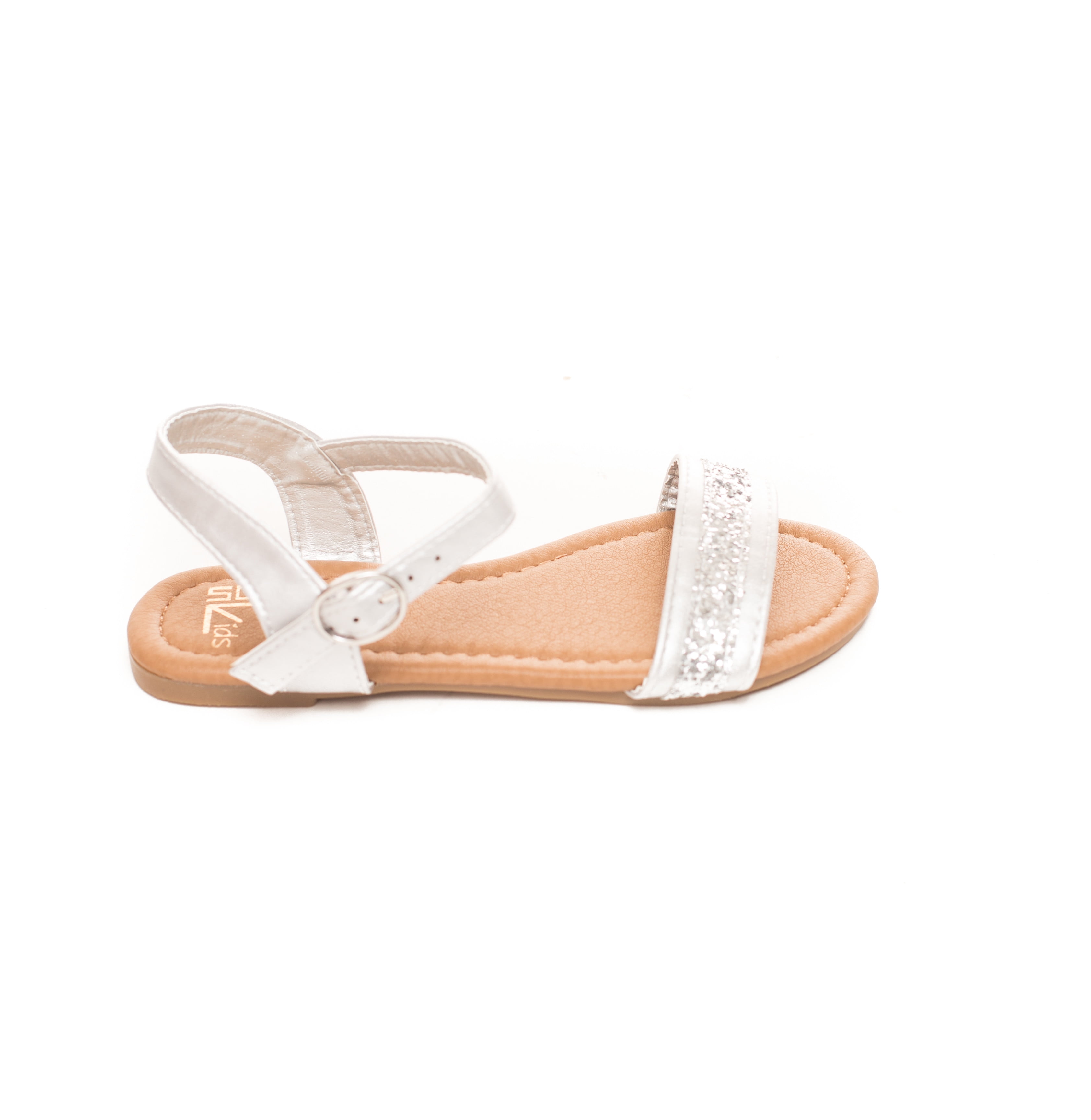 glitter double strap sandals