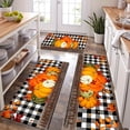 thumbnail image 2 of Thanksgiving Kitchen Mat, High-Quality Flannel, 0.43" Thick, Non-Slip Backing, Anti-Fatigue Rug with Pumpkin Maple Leaf Design, 2 of 14