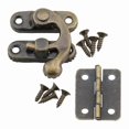 thumbnail image 2 of Bronze Antique Hinges with Latch Hook Hasp for Wooden Jewelry Box Assembly, 2 of 2