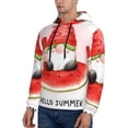 thumbnail image 3 of Sikiie Watermelon Gnome Men's Hoodie, Essentials Hoodie, Sweatshirt, Pullover Hooded Sweatshirt for Men-Small, 3 of 7