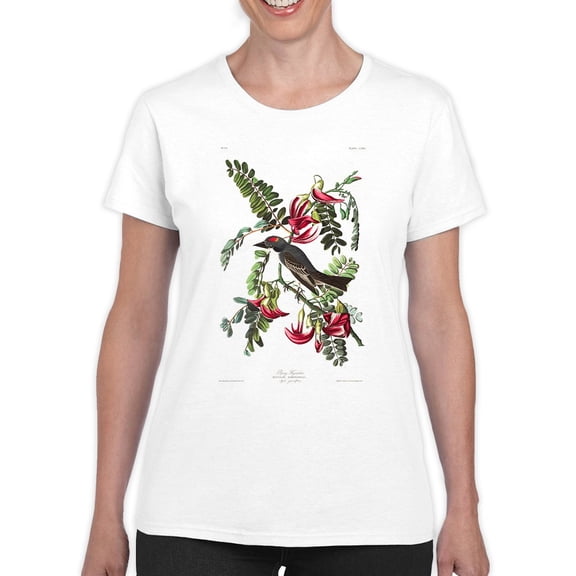Piping Flycatcher T-Shirt Women -John James Audubon Designs, Female 5X-Large