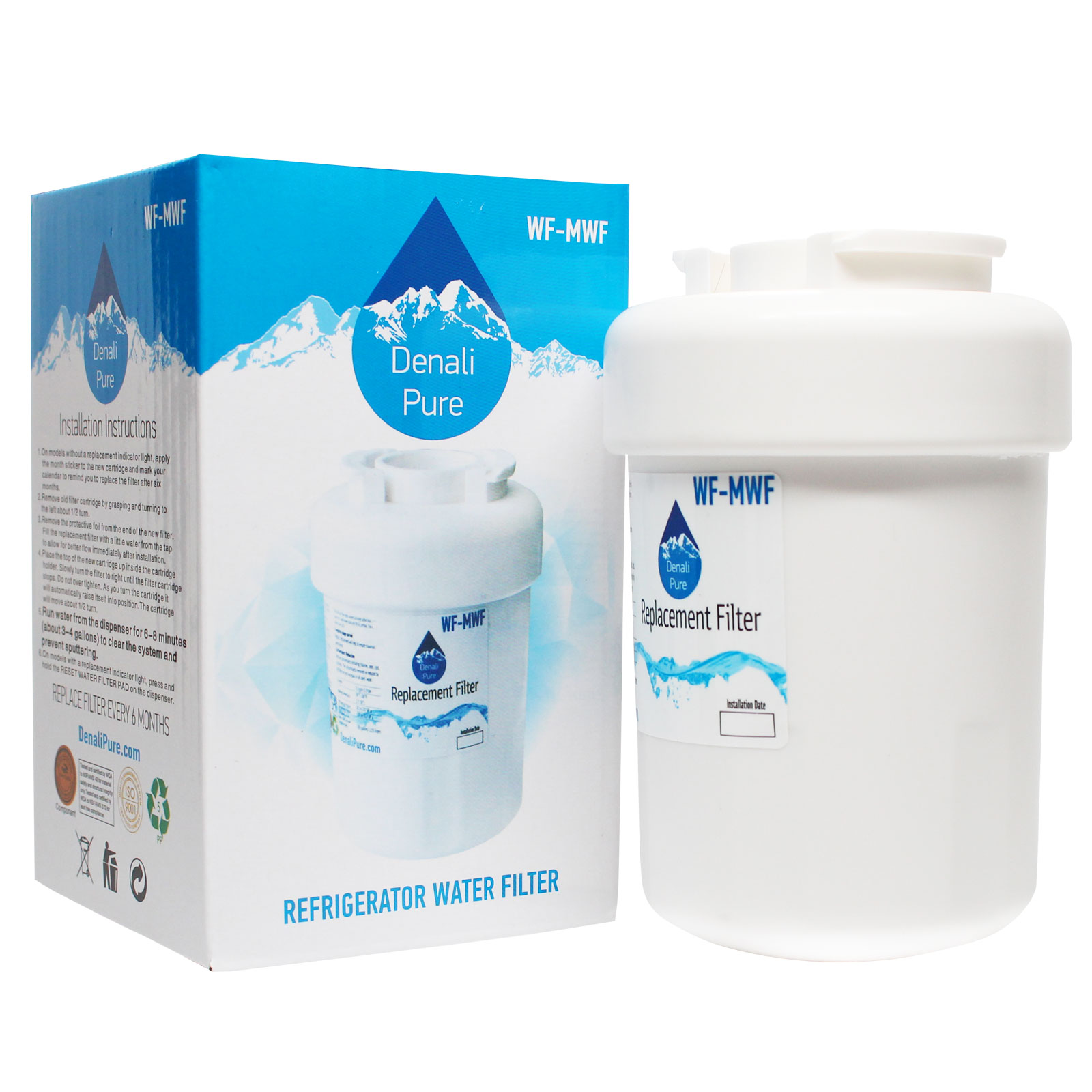 Replacement General Electric GSHF6LGBCHWW Refrigerator Water Filter - Compatible General Electric MWF, MWFP Fridge Water Filter Cartridge - image 1 of 3