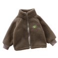 thumbnail image 2 of Girls Fleece Lined Full-Zip Jacket Winter Plush Warm Coats Soft & Cozy Stand-Collar Coat Long Sleeve Soft Outerwear with Pockets 1-12Y, 2 of 8