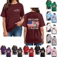 thumbnail image 2 of mgoYE T-Shirt for Women 250th Anniversary USA Shirt Front Back Print Women T-Shirts Graphic Tees Womens 250 Years of Freedom 1776 2026 American Flag 4 July Vintage O-Neck T-Shirt, 2 of 9