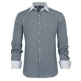 thumbnail image 5 of AZoiNM Men's French Cuff Dress Shirt Slim Fit Long Sleeve Business Casual Polyester, 5 of 10