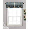 thumbnail image 3 of Brown Anchor Nautical Kitchen Valances for Windows Farmhouse Linen Window Valance Curtain for Living Room Window Treatment Vintage Coastal Navy Blue Wooden Valance Rod Pocket Topper, 42 x 12 Inch, 3 of 6