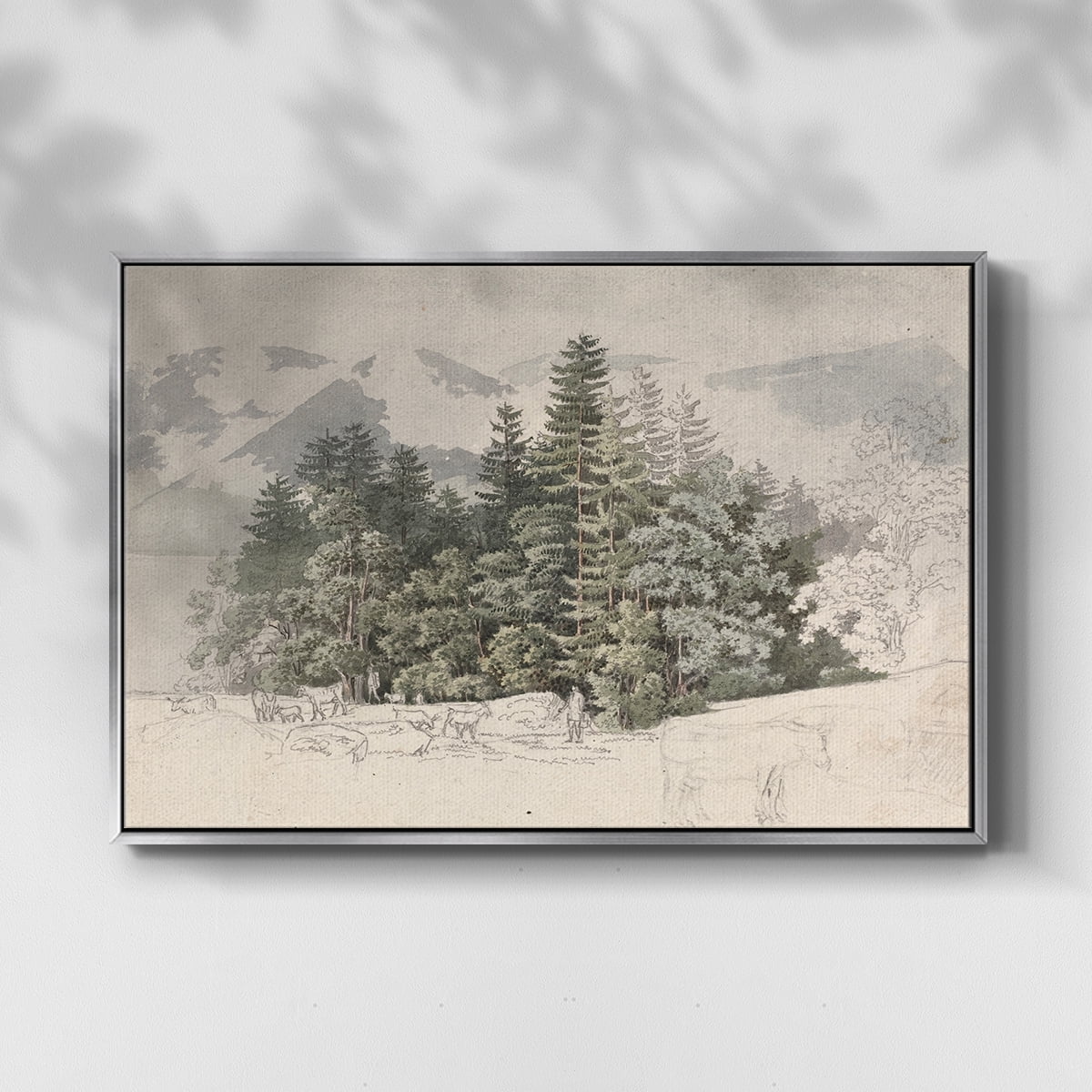Vintage Landscape-CCLXXV By Wexford Home Framed in Silver Wood Gallery Wrapped Canvas 27 in. x 41 in.