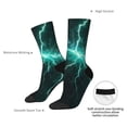 thumbnail image 4 of Picia Green Lightning Flash Print Athletic Socks for Men & Women – Cushioned Moisture-Wicking Crew Socks for Sports, Running, and Training, Soft & Breathable Size 5-11, 4 of 6
