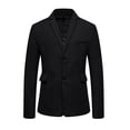 thumbnail image 3 of Hueook Blazers for Men Big Tall Men's Two Piece Suit Long Sleeve Business Wedding Party Jacket Vest Pants Coats for Men, 3 of 6