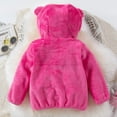 thumbnail image 3 of SILVERCELL Autumn and Winter Toddler Kids Boys and Girls Coat Double Sided Flannel Hoodie Cute Bear Ears Warm Jacket 1-6T, 3 of 7